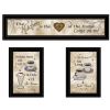 "Love of Nature Kitchen" 3-Piece Vignette By Trendy Decor 4U, Black Frame