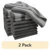 (2 pack) 9-Piece Solid/Stripe Kitchen Dishcloth Set, Grey