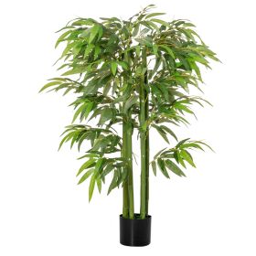 4.5FT Artificial Bamboo Tree Faux Decorative Plant in Nursery Pot for Indoor DÃ©cor