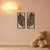 2pcs Leaf metal wall art, handmade iron plant decoration, rural black hanging accessories, durable natural inspiration, home decoration