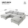 [VIDEO]86.5'' Chenille Modular Sectional Sofa with Storage Pockets, 5 Seat U Shaped Couch Set with Pillows,Free Combination