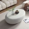 43.31''Fiberglass Elliptical Coffee Table for Living Room Vintage Table,Matte Rocks Table front of the Sofa, Irregular Center Table