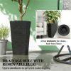 A set of 3 outdoor flower pots, conical flower pots, space saving, black