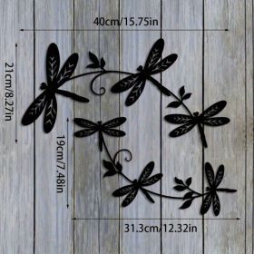 Elegant Dragonfly Wall Art Decor Set - 2-Piece Metal Sculpture For Indoor