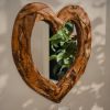 Mountain Studios Teak Heart Wall Mirror