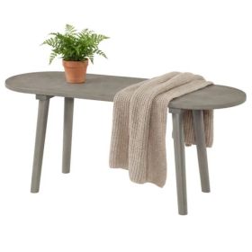43 Inch Farmhouse Style Gray Wooden Bench, Scratch-Resistant Waterproof Dining Room Bench For 2 Persons (Option: defaulttitle)