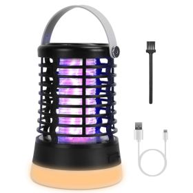 1Pc 4 In 1 Bug Zapper Light Rechargeable Mosquito Zapper For Indoor Outdoor Waterproof Mosquito Killer Lamp With 3 Lighting Modes For Patio Yard Home (Option: Black)