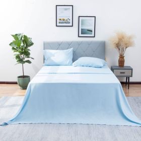 California King Sheet Set 4 Pieces Soft California King Size Sheets Cooling & Breathable Hotel-Quality Easy Care Polyester Microfiber Bedding For Wome (Option: Blue-K)