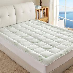 Sleep Solution Ultra Soft Queen Size Mattress Topper - Rayon Derived From Bamboo Pillow Top Mattress Pad For Back Pain Relief - Naturally Cooling For (Option: Green 450g Full)