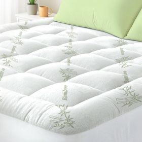 Queen Mattress Topper Viscose Derived From Bamboo, Cooling Thick Pillow Top Mattress Pad With Deep Pocket For 8-21 Mattress, Soft Breathable Mattress (Option: Green-Q)