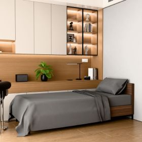 Bedding Twin Bed Sheets Set - 3 Piece Bedding - Brushed Microfiber - Shrinkage And Fade Resistant - Easy Care -Twin, Grey (Option: Grey)