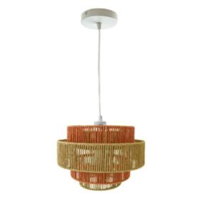 Dorset Pendant Lamp - White And Natural Terracotta (Option: Orange)
