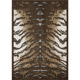 Hide GC CHD1001 Brown 5 Ft. 3 In. X7 Ft. Area Rug (Option: BrownIvory)