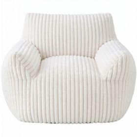 Fluffy Bean Bag Lounge Chair, Cloud-Style Single Sofa With Armrests, Super Soft For Reading And Relaxation (Option: Beige)
