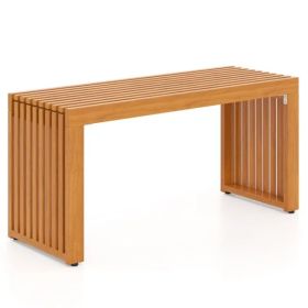 Solid Acacia Wood Patio Bench, 800 LBS Weight Capacity 2-Person Backless Outdoor Bench (Option: defaulttitle)