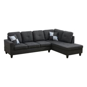 Pickup Only--Black Grey Linen 3-Piece Couch Living Room Sofa Set (Option: F125B.2PCS.  C.S)
