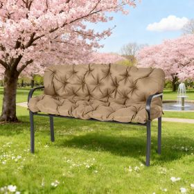 59'' X 38'' Tufted Bench Cushion For Outdoor Furniture, 3-Seater Replacement For Swing Chair, Patio Sofa Couch, TIKTOK Prohibits Sales (Option: Khaki)