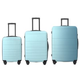 Luggage Sets ABS Hardshell 3pcs Luggage, Lightweight Durable Suitcase Sets Spinner Wheels Suitcase With TSA Lock 20''24''28'' Available Blue (Option: Blue)