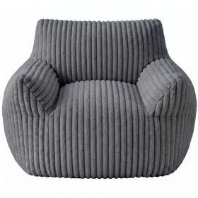 Fluffy Bean Bag Lounge Chair, Cloud-Style Single Sofa With Armrests, Super Soft For Reading And Relaxation (Option: Gray)