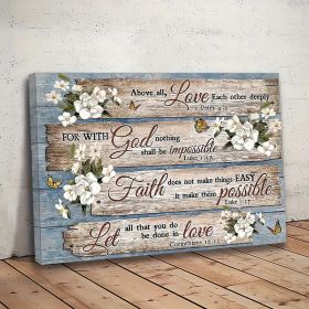 1 Piece Wood Frame Canvas Painting, Christian Bible Verses Country Inspirational Bible Verses Flower Picture Wall Art Print For Home Decor, Livin (Option: 24x16inch)