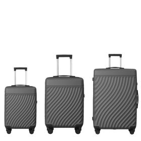 Luggage Sets ABS Hardshell 3pcs Luggage, Lightweight Durable Suitcase Sets Spinner Wheels Suitcase With TSA Lock 20-24-28  Available  Grey Ash (Option: Grey Ash)