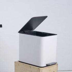 SSTC102-15L-W, Stainless Steel Kitchen Trash Can, 15L, White (Option: Antique White)