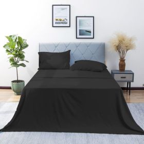 California King Sheet Set 4 Pieces Soft California King Size Sheets Cooling & Breathable Hotel-Quality Easy Care Polyester Microfiber Bedding For Wome (Option: Black-CK)