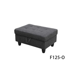 Pickup Only--Black Grey Linen 3-Piece Couch Living Room Sofa Set (Option: F125.O)