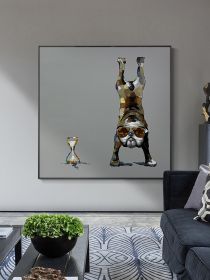 Hand Painted Abstract Upside Down Dog Wall Art Poster and Print Canvas Painting Creative Living Room Decor Picture (size: 150x150cm)