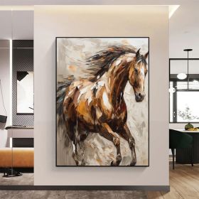 Large Abstract Horse Oil Painting on Canvas 100% Hand Painted Running Horses Art Original Animal Painting,Brown Horse Living Room Home Decor (Style: 01, size: 100x150cm)