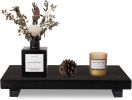 Small Wood Tray Pedestal Stand Farmhouse Bathroom Decor Decorative Wooden Riser Kitchen Soap Dish Holder for Vanity, Counter, Sink