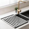 Over the Sink Kitchen Dish Drying Rack OrganizerStainless Steel Collapsible Non-Slip Space-Saving- Rust-Resistant Heat-Resistant Sturdy - Easy to Clea
