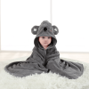Hooded baby bath towel, made of ultra-soft and absorbent coral fleece, featuring a cute animal hood design. Suitable for newborns