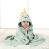 Hooded baby bath towel, made of ultra-soft and absorbent coral fleece, featuring a cute animal hood design. Suitable for newborns