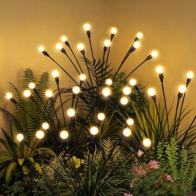 Solar Garden Lights, LED Swaying Solar Lights Outdoor Waterproof, Warm White Firefly Outdoor Decorative Lights, Garden Decor, Yard, Patio (Color: Warm White   6)
