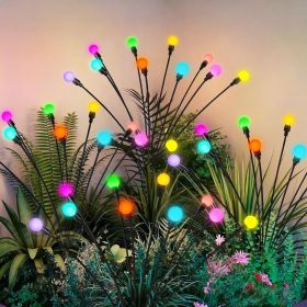 Solar Garden Lights, LED Swaying Solar Lights Outdoor Waterproof, Warm White Firefly Outdoor Decorative Lights, Garden Decor, Yard, Patio (Color: Color Changing  4)