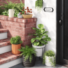 Banded Stoneware Indoor Outdoor Planter Pot White 8.125"x8.125"x8"