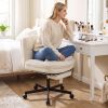 Teddy Plush Office Chair with Footrest and Adjustable Height for Home Office