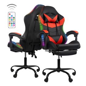 Ergonomic gaming chairs for gaming, adult office chairs suitable for long periods of sitting - home computer chairs (Color: Black and red)