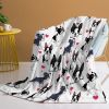 1pc Cute dog Printed Flannel Blanket - Soft, Warm, And Lightweight Throw For Couch, Sofa, Office, Bed, Camping