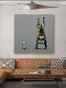 Hand Painted Abstract Upside Down Dog Wall Art Poster and Print Canvas Painting Creative Living Room Decor Picture