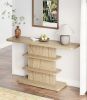 63"Vintage Narrow Console Table with 2 Tier Open Storage Shelves,Stylish Design High Weight Capacity,Suitable for Living Room,Hallway