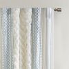 Cotton Printed Curtain Panel with Chenille Stripe and Lining(Only 1 Pc Panel)