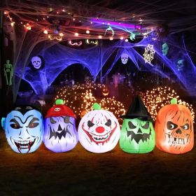 12FT Halloween Inflatables Decoration Giant Ghost With 3-Colored Flame Rotation LED Light Spooky Halloween Decorations Outdoor Blow Up Yard Decoration (Option: ScaryGiantHeads)
