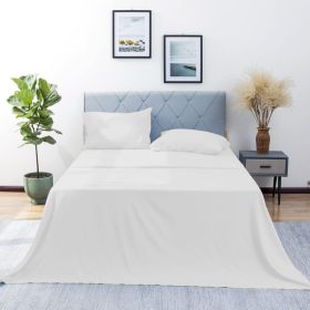 California King Sheet Set 4 Pieces Soft California King Size Sheets Cooling & Breathable Hotel-Quality Easy Care Polyester Microfiber Bedding For Wome (Option: White-K)