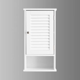 FRALIMK Medicine Cabinet, Hanging Cabinet With 3 Tiers, Single Louvered Door, Slim Wall Cabinet For Home Bathroom Bedroom, White (Option: White)