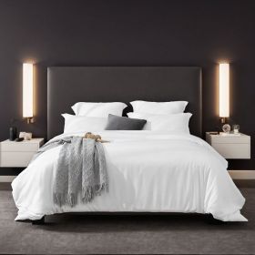 Solid Color Oversized Duvet Cover Set. Available In White And Pink.  Premium Microfiber Fabric With Hotel-grade Minimalist Design. Versatile For Bedro (Option: White-Q)