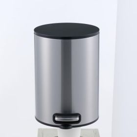 SSTC002-5L-S, Stainless Steel Kitchen Trash Can, 5L (Option: Steel Gray)