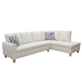Pickup Only--White Faux Leather 3-Piece Living Room Sofa Set (Option: F09722B.2PCS . S.C)